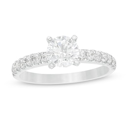 Previously Owned - 1.40 CT. T.W. Lab-Grown Diamond Engagement Ring in 14K White Gold (F/SI2) Size 7