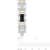 Thumbnail Image 4 of 0.07 CT. T.W. Diamond and Black Carbon Fiber Link Bracelet in Two-Tone Stainless Steel - 8.75”