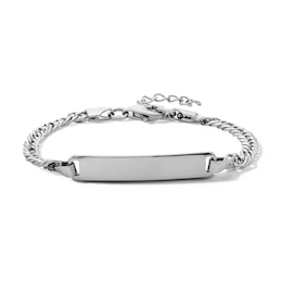 Child’s Double Curb Chain I.D. Bracelet in Sterling Silver - 6"