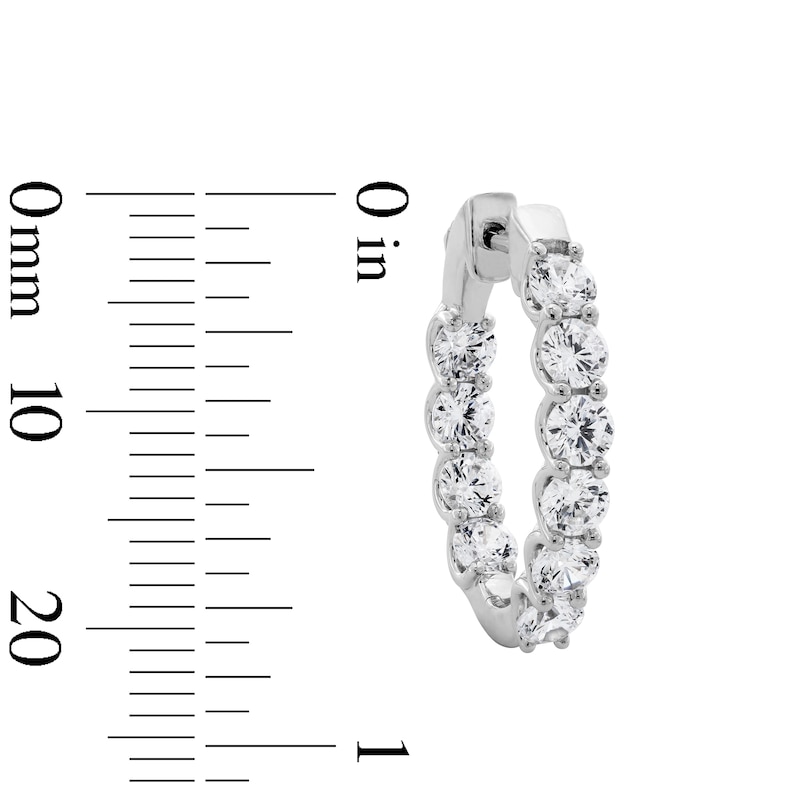 Main Image 2 of 3.00 CT. T.W. Certified Lab-Grown Diamond Inside-Out Hoop Earrings in 10K White Gold (F/VS2)