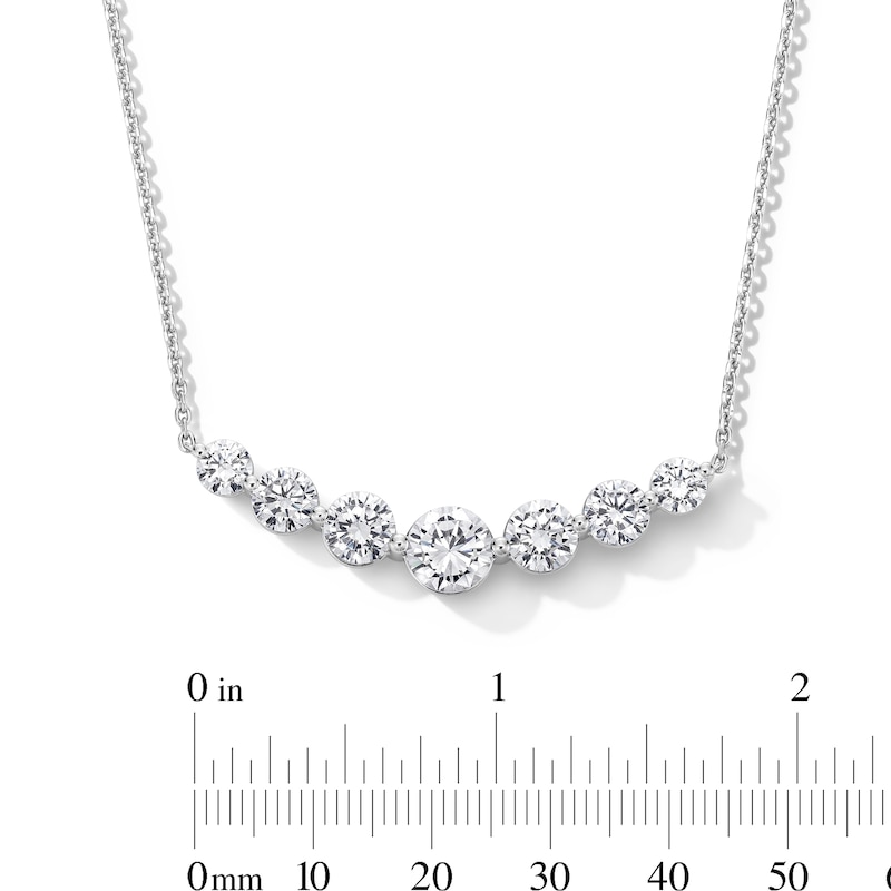 Main Image 4 of 5.00 CT. T.W. Certified Lab-Grown Diamond Seven-Stone Curved Bar Necklace in 10K White Gold (F/VS2)