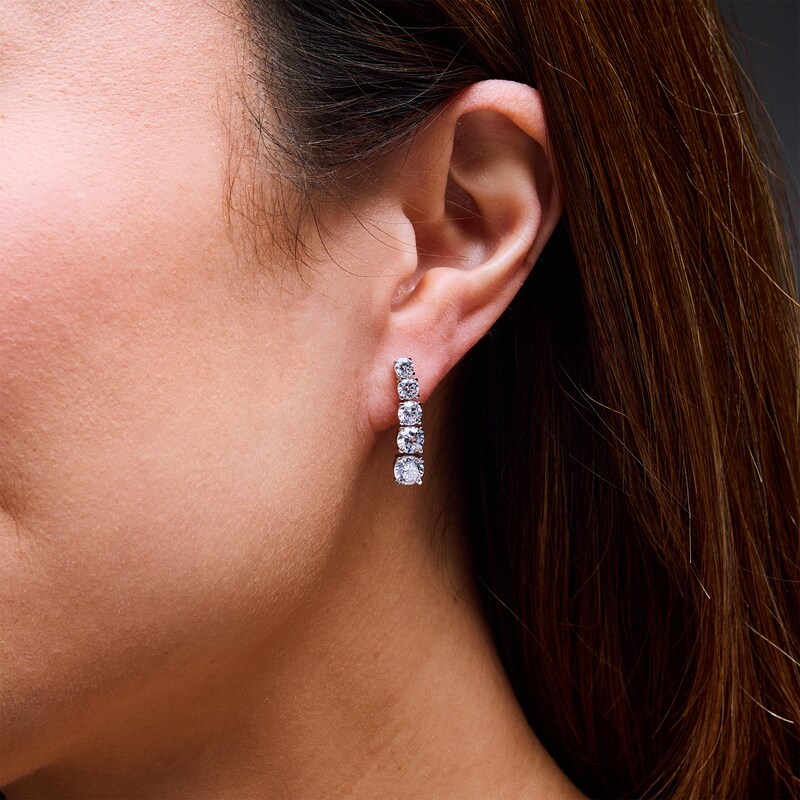 Main Image 2 of 3.00 CT. T.W. Certified Lab-Grown Diamond Graduated Drop Earrings in 10K White Gold (F/VS2)