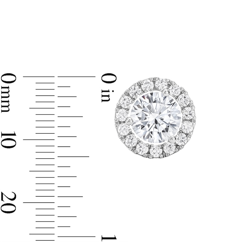 Main Image 3 of 3.01 CT. T.W. Certified Lab-Grown Diamond Frame Stud Earrings in 10K White Gold (F/VS2)