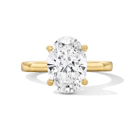 3 CT. T.W. Oval Certified Lab-Grown Diamond Engagement Ring in 14K Yellow Gold (F/VS2)