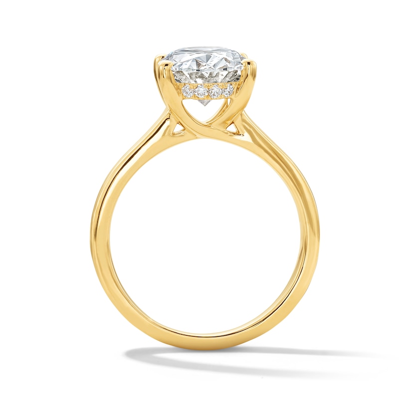 Main Image 3 of 3 CT. T.W. Oval Certified Lab-Grown Diamond Engagement Ring in 14K Yellow Gold (F/VS2)