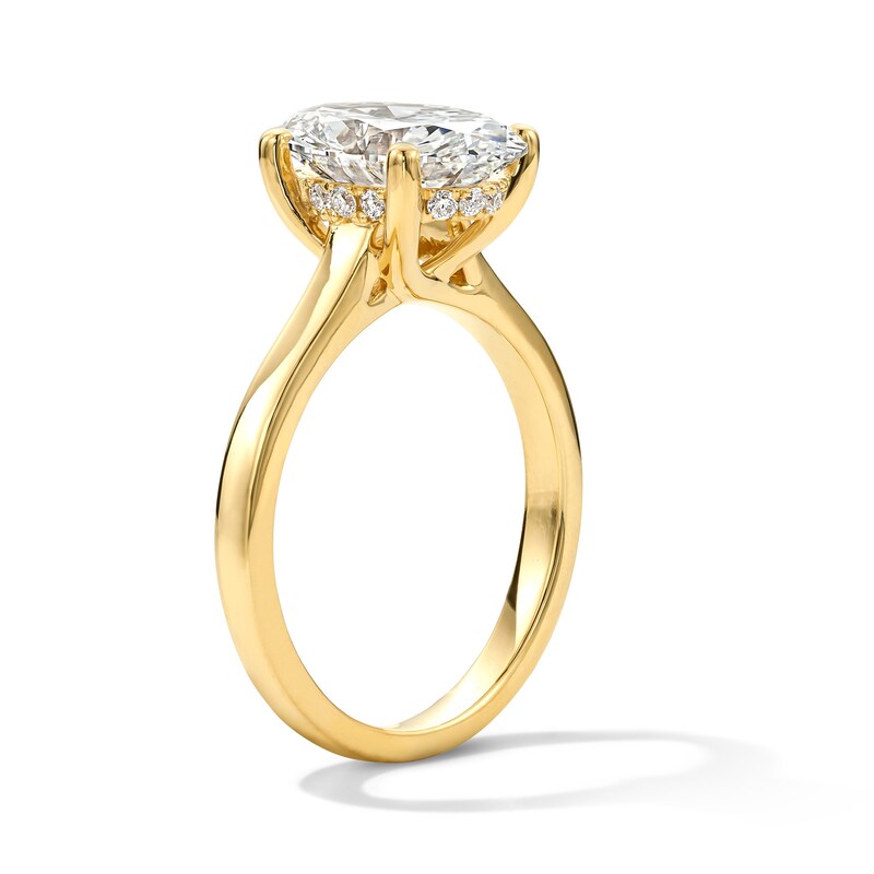 Main Image 5 of 3 CT. T.W. Oval Certified Lab-Grown Diamond Engagement Ring in 14K Yellow Gold (F/VS2)