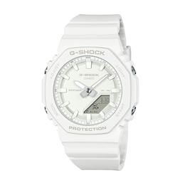 Ladies' Casio G-SHOCK Analog-Digital White Bio-Based Resin Watch with White Dial (Model: GMAP2100-7A)