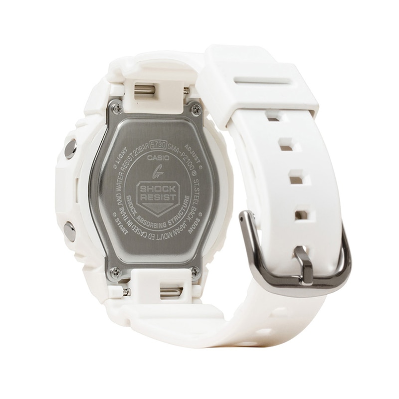 Main Image 2 of Ladies' Casio G-SHOCK Analog-Digital White Bio-Based Resin Watch with White Dial (Model: GMAP2100-7A)