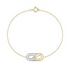 Thumbnail Image 2 of 0.20 CT. T.W. Lab-Grown Diamond Looping Paper Clip Bracelet in Sterling Silver with 14K Gold Plate