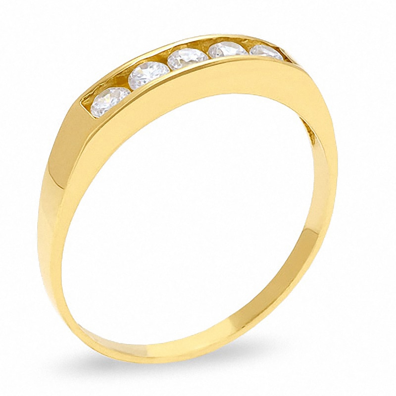 Child's Channel-Set Cubic Zirconia Five-Stone Ring in 10K Gold