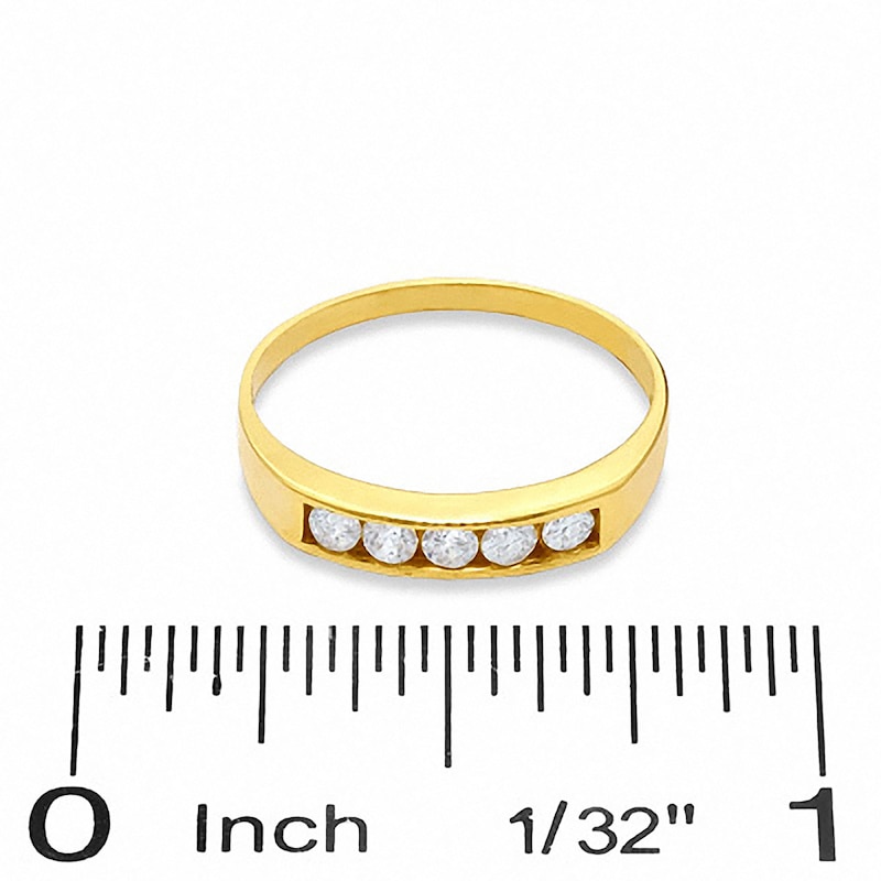 Child's Channel-Set Cubic Zirconia Five-Stone Ring in 10K Gold