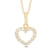 Thumbnail Image 1 of Child’s Cubic Zirconia Heart Outline Pendant in 10K Gold - 15"