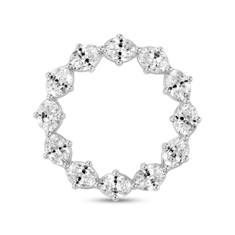 2.40 CT. T.W. Oval Certified Lab-Grown Diamond Circle Pendant in Sterling Silver