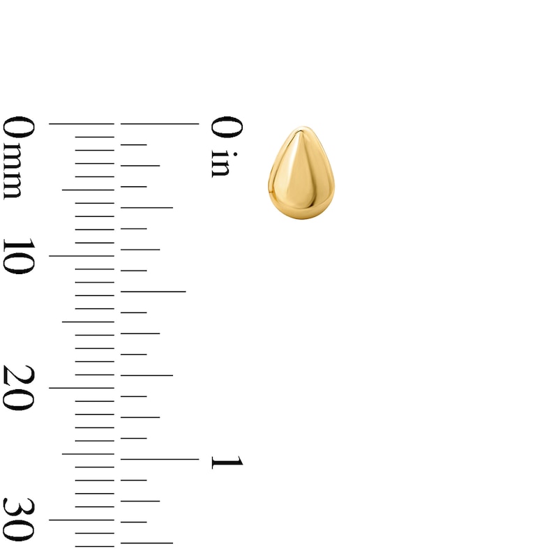 Flat Teardrop Stud Earrings in Hollow 10K Gold
