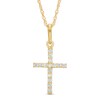 Thumbnail Image 1 of Child’s Cubic Zirconia Cross Pendant in 10K Gold - 15"