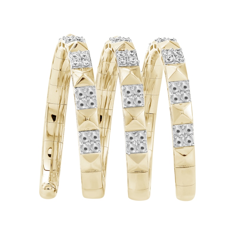 0.25 CT. T.W. Lab-Grown Diamond Spiral Ring Sterling Silver with 14K Gold Plate