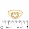 Thumbnail Image 3 of Child’s Cubic Zirconia Heart Frame Ring in 10K Gold