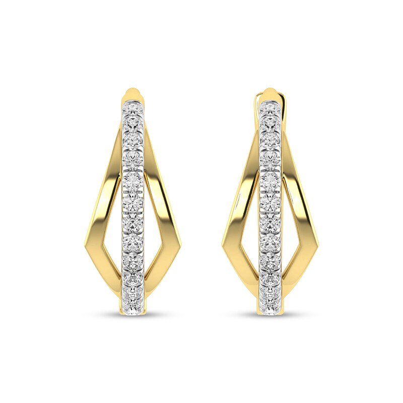 0.20 CT. T.W. Lab-Grown Diamond Huggie Hoop Earrings in Sterling Silver with 14K Gold Plate
