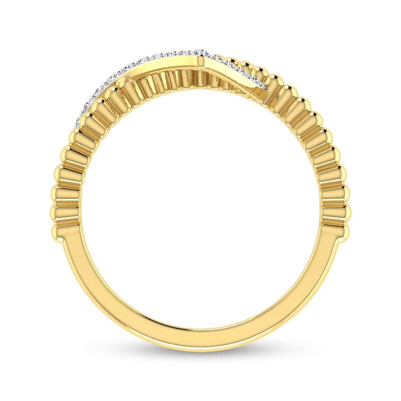 0.20 CT. T.W. Lab-Grown Diamond Crossed Chevron Ring Sterling Silver with 14K Gold Plate