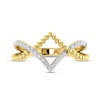 Thumbnail Image 4 of 0.20 CT. T.W. Lab-Grown Diamond Crossed Chevron Ring in Sterling Silver with 14K Gold Plate