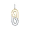 Thumbnail Image 1 of 0.25 CT. T.W. Lab-Grown Diamond Looping Paper Clip Pendant in Sterling Silver with 14K Gold Plate