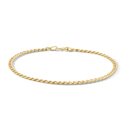 2.4mm Mariner Chain Bracelet in Semi-Solid 10K Gold - 7.25"
