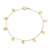 Thumbnail Image 1 of Dangle Station Chain Bracelet in Solid 14K Gold - 7.25"