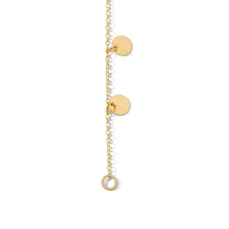 Main Image 3 of Dangle Station Chain Bracelet in Solid 14K Gold - 7.25"