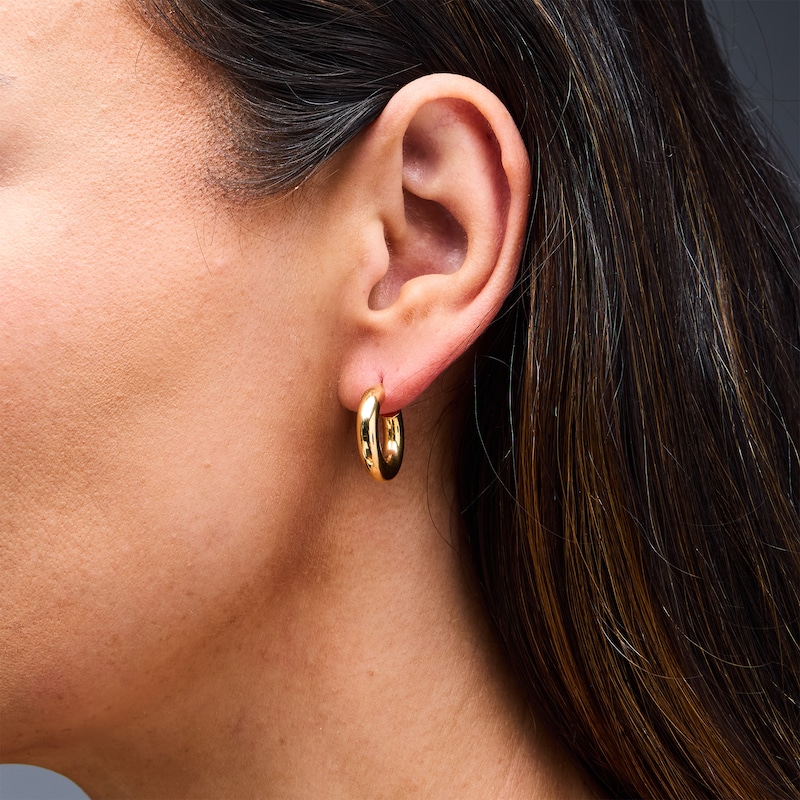 Main Image 2 of Reaura Huggie Hoop Earrings in Hollow Repurposed 10K Gold