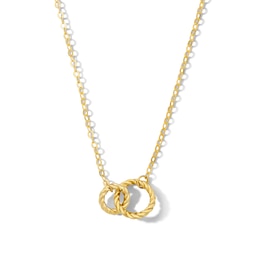 Reaura Linked Twist Circles Necklace in Hollow Repurposed 10K Gold