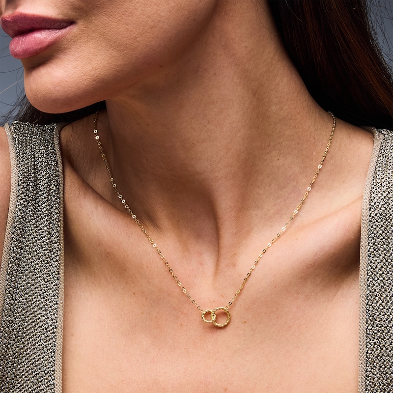 Main Image 2 of Reaura Linked Twist Circles Necklace in Hollow Repurposed 10K Gold