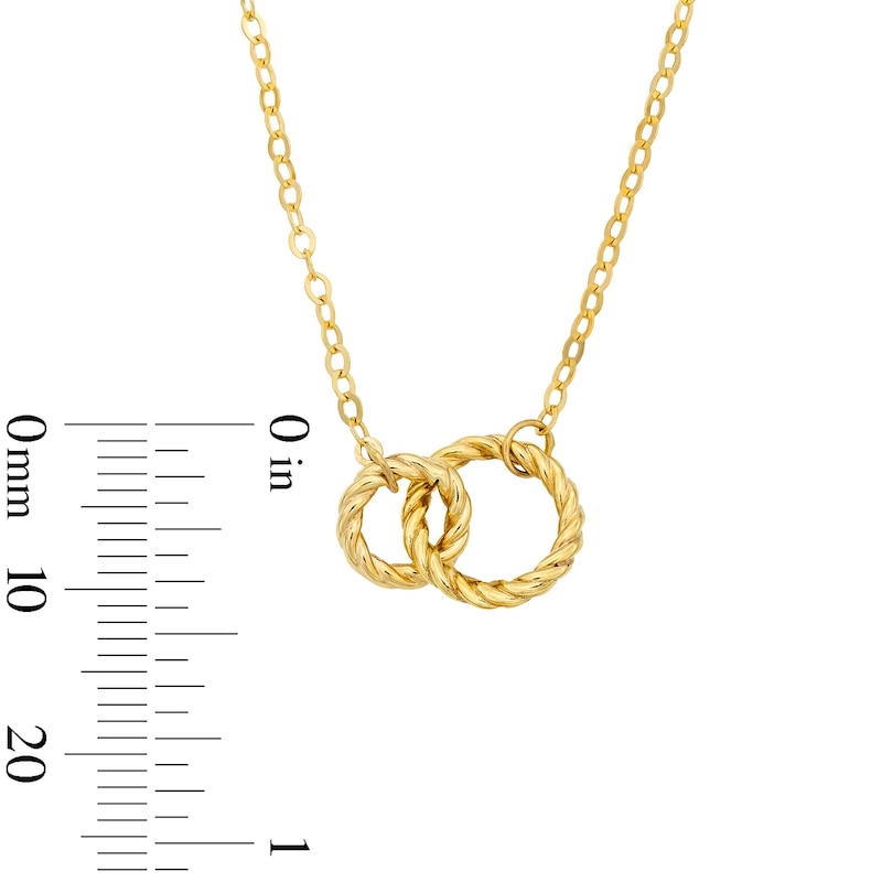 Main Image 3 of Reaura Linked Twist Circles Necklace in Hollow Repurposed 10K Gold