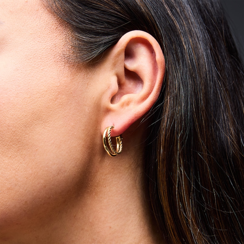 Main Image 2 of Reaura Twist and Polish Double-Hoop Earrings in Hollow Repurposed 10K Gold