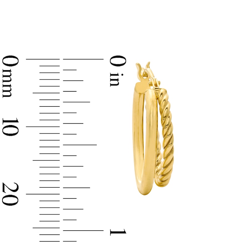 Main Image 3 of Reaura Twist and Polish Double-Hoop Earrings in Hollow Repurposed 10K Gold