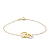 Thumbnail Image 1 of Linked Circles Bracelet in Hollow 14K Gold - 7.25"