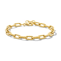 Reaura Twist-Link Paper Clip Chain Bracelet in Hollow Repurposed 10K Gold - 7.5"