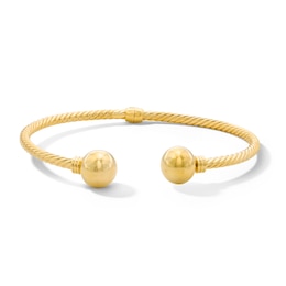 Reaura Open Ball-End Bangle Bracelet in Hollow Repurposed 10K Gold