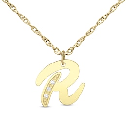 Diamond Accent Initial Necklace (1 Initial) - 18”