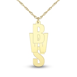 Stacked Monogram Pendant (3 Initials) - 18”
