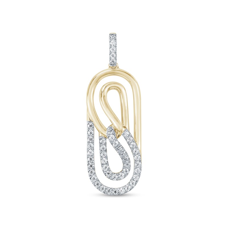 0.25 CT. T.W. Lab-Grown Diamond Looping Paper Clip Pendant in 10K Gold