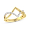 Thumbnail Image 1 of 0.20 CT. T.W. Lab-Grown Diamond Crossed Chevron Ring in 10K Gold
