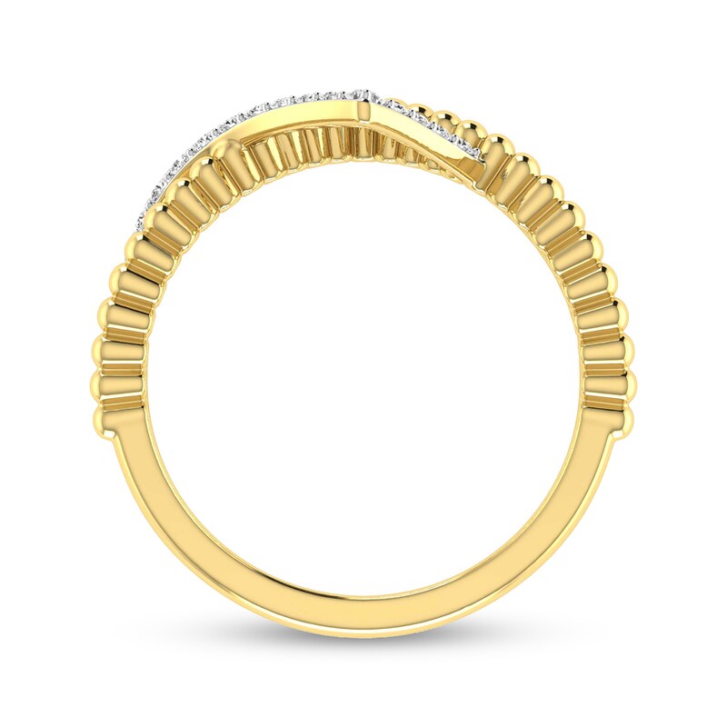 0.20 CT. T.W. Lab-Grown Diamond Crossed Chevron Ring 10K Gold