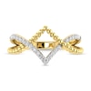 Thumbnail Image 4 of 0.20 CT. T.W. Lab-Grown Diamond Crossed Chevron Ring in 10K Gold