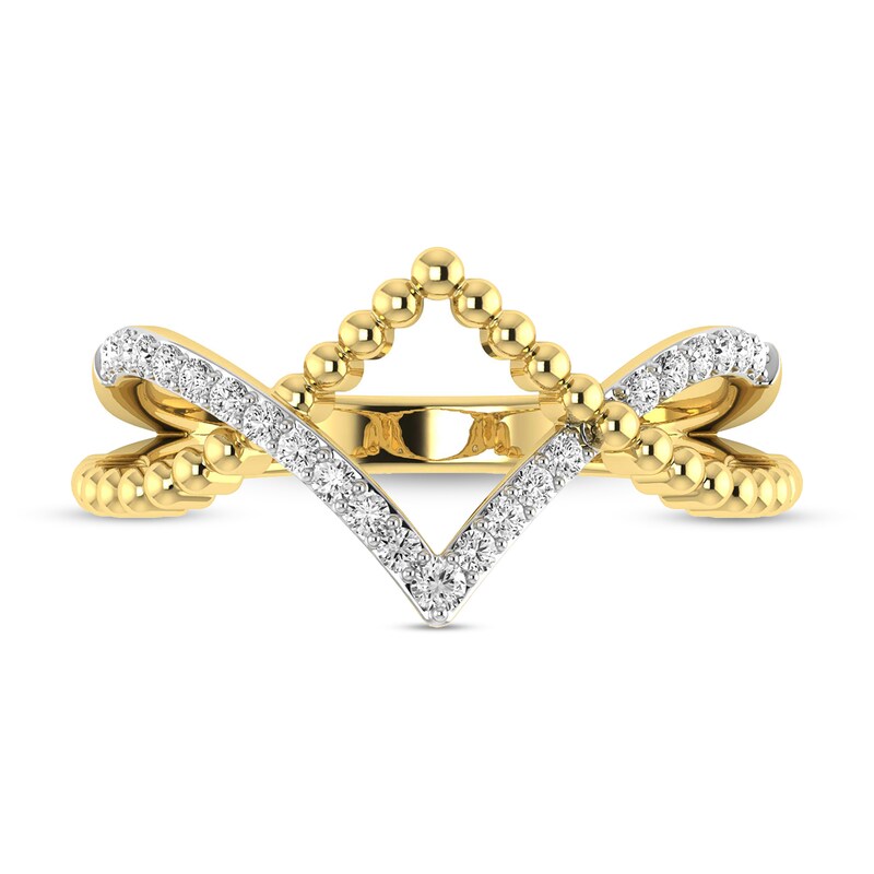 0.20 CT. T.W. Lab-Grown Diamond Crossed Chevron Ring 10K Gold