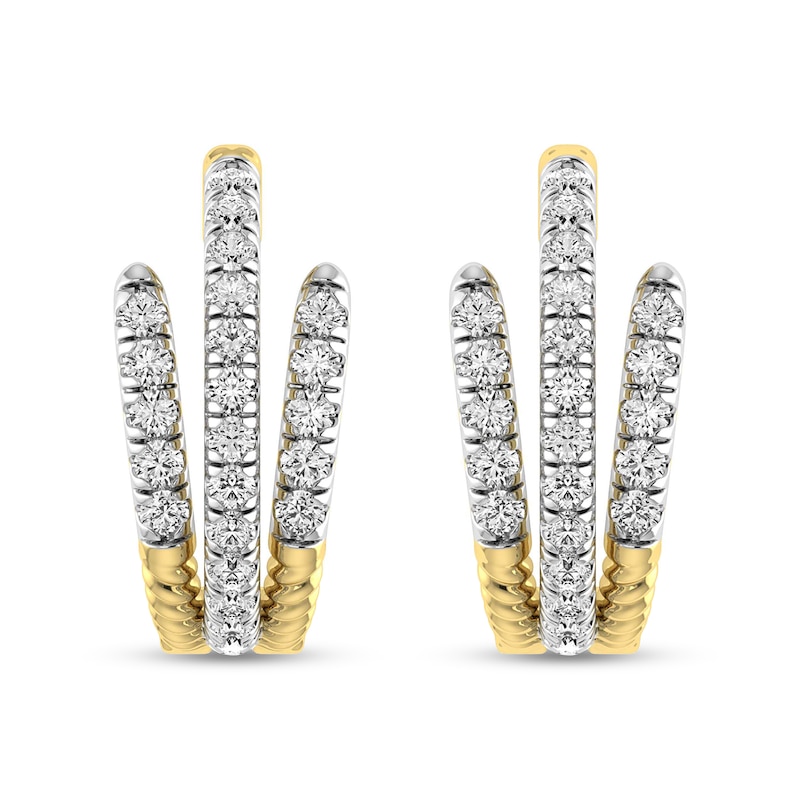 0.30 CT. T.W. Lab-Grown Diamond Huggie Hoop Earrings in 10K Gold