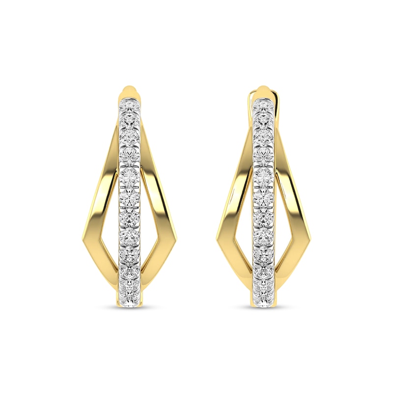 0.20 CT. T.W. Lab-Grown Diamond Huggie Hoop Earrings in 10K Gold