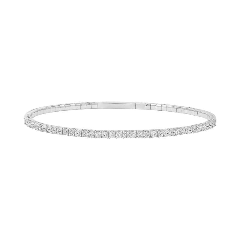 0.23 CT. T.W. Certified Lab-Grown Diamond Flex Bangle Bracelet in Sterling Silver (F/SI2)