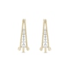Thumbnail Image 1 of 0.29 CT. T.W. Certified Lab-Grown Diamond J-Hoop Earrings in Sterling Silver with 14K Gold Plate (F/SI2)