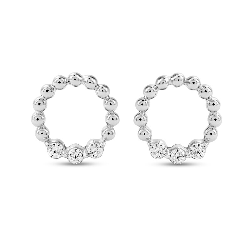 0.05 CT. T.W. Certified Lab-Grown Diamond Circle Stud Earrings in Sterling Silver (F/SI2)