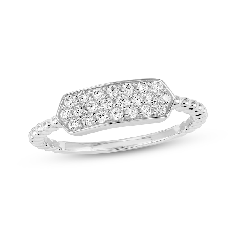 0.23 CT. T.W. Certified Lab-Grown Multi-Diamond Hex Ring in Sterling Silver (F/SI2)